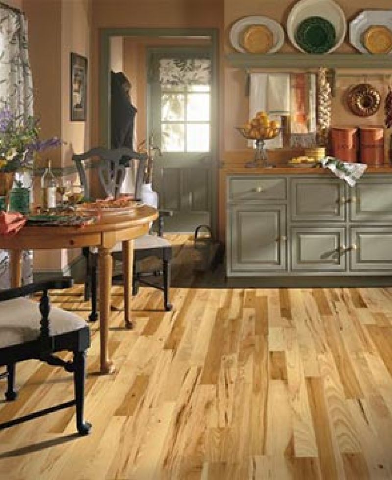 Natural hardwood floors in kitchen