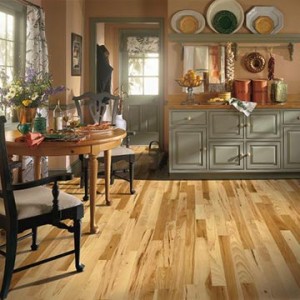 Natural hardwood floors in kitchen
