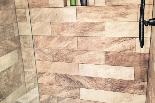 Shower stall tile installation